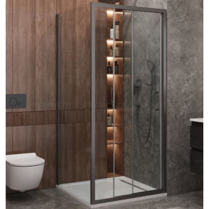 Душевой уголок Cezares Molveno 100x90 MOLVENO-AHF-31-100/90-C-GM-IV оружейная сталь стекло прозрачное