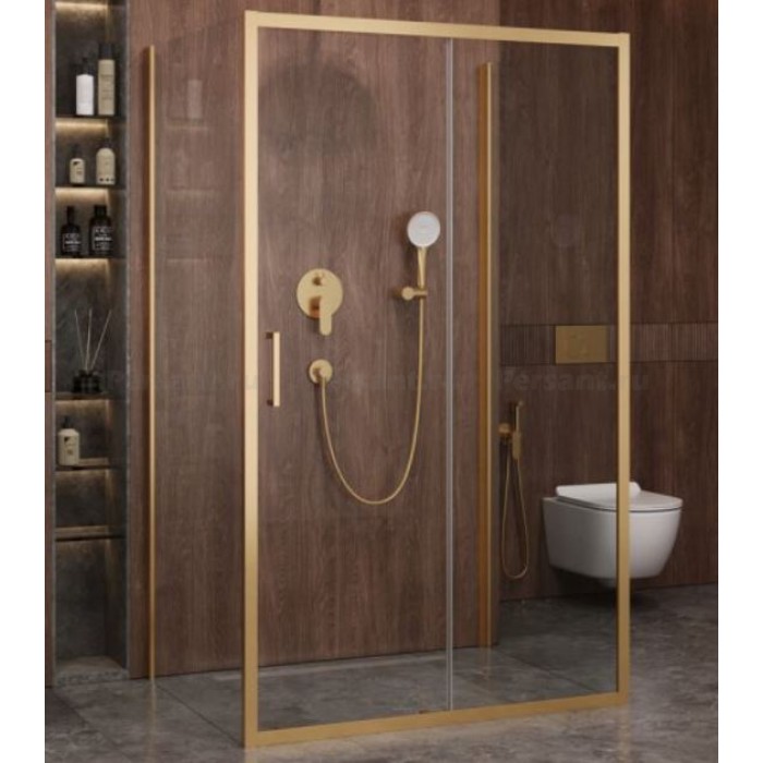 Душевой уголок Cezares Molveno 120x90 MOLVENO-AH-12-120/90-C-BORO-IV золото брашированное стекло прозрачное