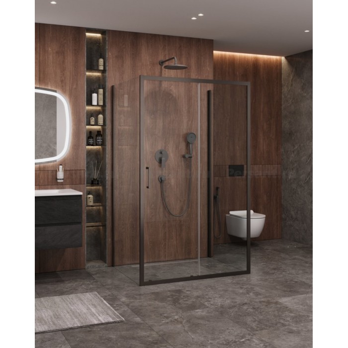 Душевой уголок Cezares Molveno 120x90 MOLVENO-AH-12-120/90-C-GM-IV оружейная сталь стекло прозрачное