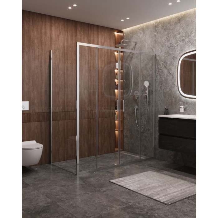 Душевой уголок Cezares Molveno 170x90 MOLVENO-AH-2/1-170/90-C-Cr-IV профиль хром стекло прозрачное