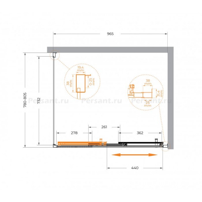 Душевой уголок Cezares Molveno 100x80 MOLVENO-AHF-31-100/80-C-CR-IV профиль хром стекло прозрачное