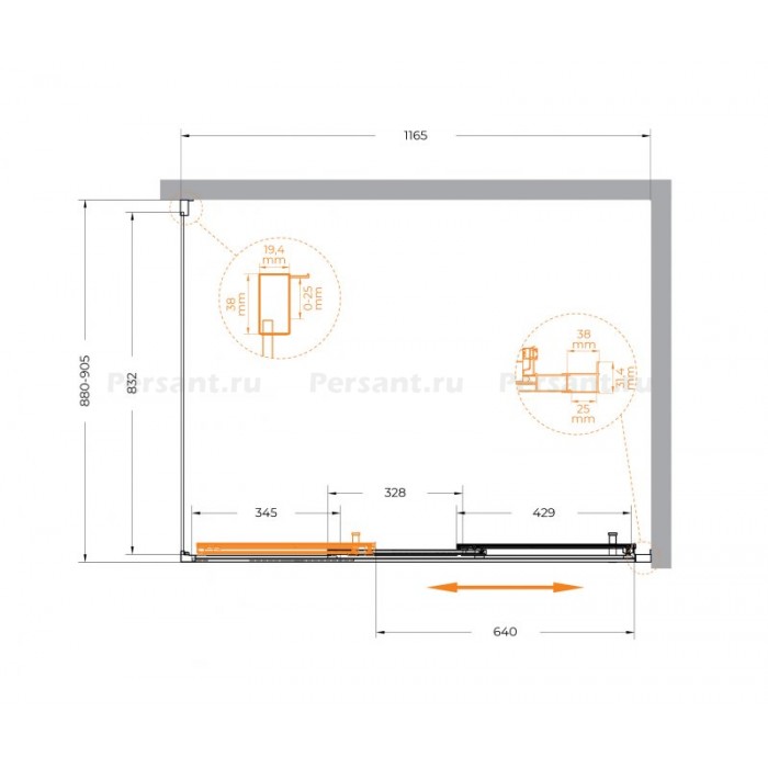 Душевой уголок Cezares Molveno 120x90 MOLVENO-AHF-31-120/90-C-CR-IV профиль хром стекло прозрачное