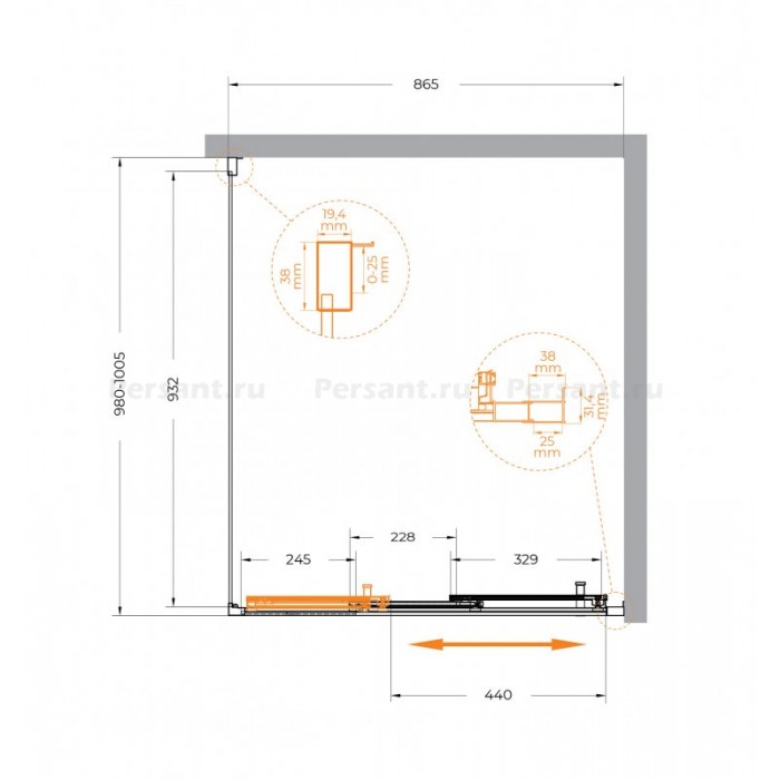 Душевой уголок Cezares Molveno 90x100 MOLVENO-AHF-31-90/100-C-CR-IV профиль хром стекло прозрачное