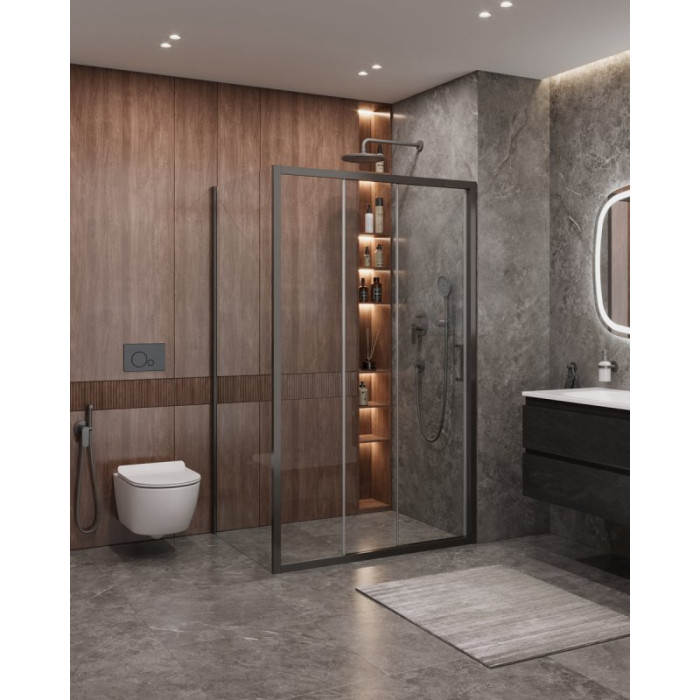 Душевой уголок Cezares Molveno 120x90 MOLVENO-AHF-31-120/90-C-GM-IV оружейная сталь стекло прозрачное