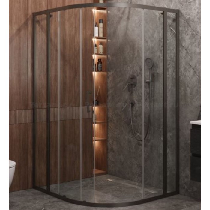 Душевой уголок Cezares Molveno 120x110 MOLVENO-RH-11-120/110-C-GM-IV оружейная сталь стекло прозрачное