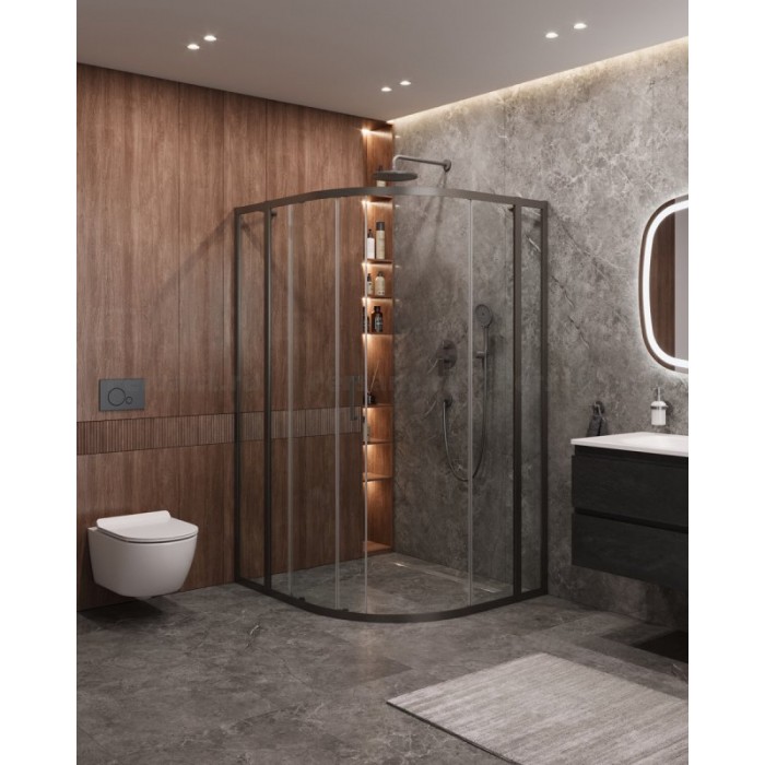 Душевой уголок Cezares Molveno 120x110 MOLVENO-RH-11-120/110-C-GM-IV оружейная сталь стекло прозрачное