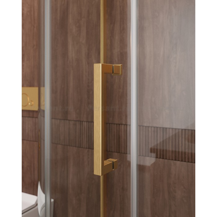 Душевой уголок Cezares Molveno 110x90 MOLVENO-RH-1-110/90-C-BORO-IV золото брашированное стекло прозрачное