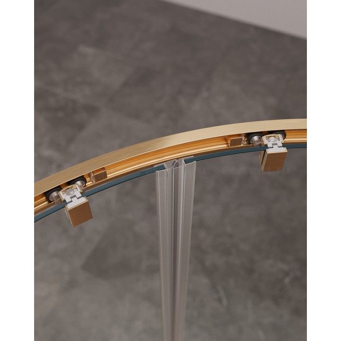 Душевой уголок Cezares Molveno 120х110 MOLVENO-RH-22-120/110-C-BORO-IV золото брашированное стекло прозрачное