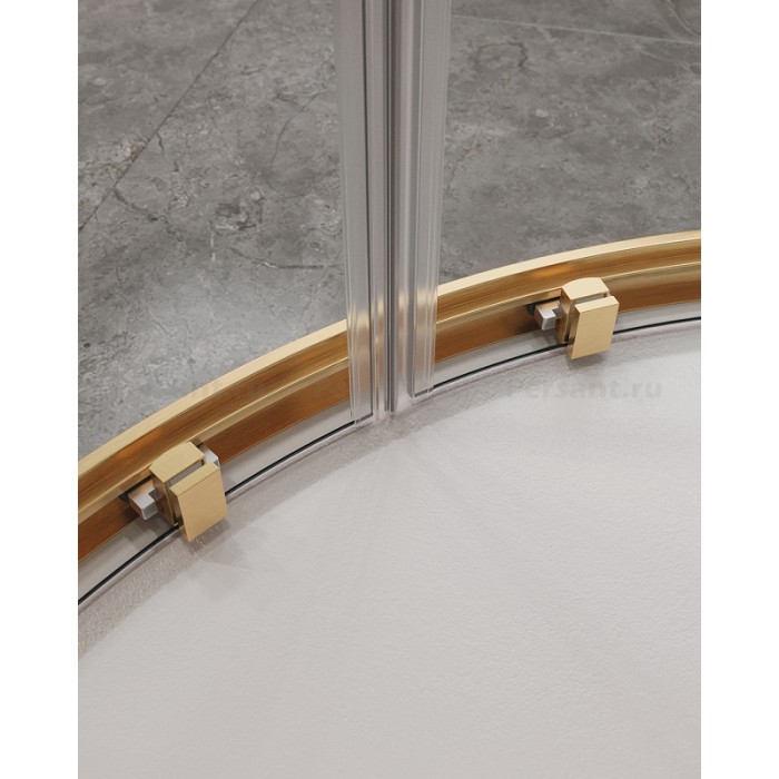Душевой уголок Cezares Molveno 120х110 MOLVENO-RH-22-120/110-C-BORO-IV золото брашированное стекло прозрачное