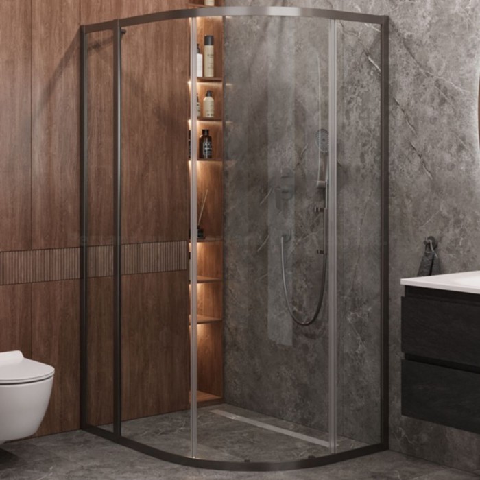 Душевой уголок Cezares Molveno 110x90 MOLVENO-RH-1-110/90-C-GM-IV оружейная сталь стекло прозрачное