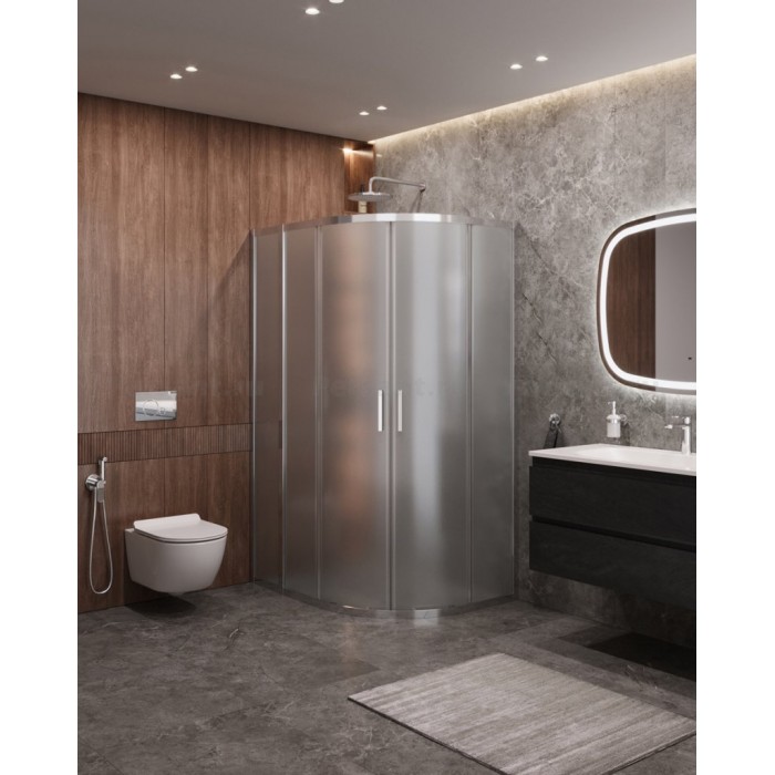 Душевой уголок Cezares Molveno 110х100 MOLVENO-RH-22-110/100-P-Cr профиль хром стекло рифленое