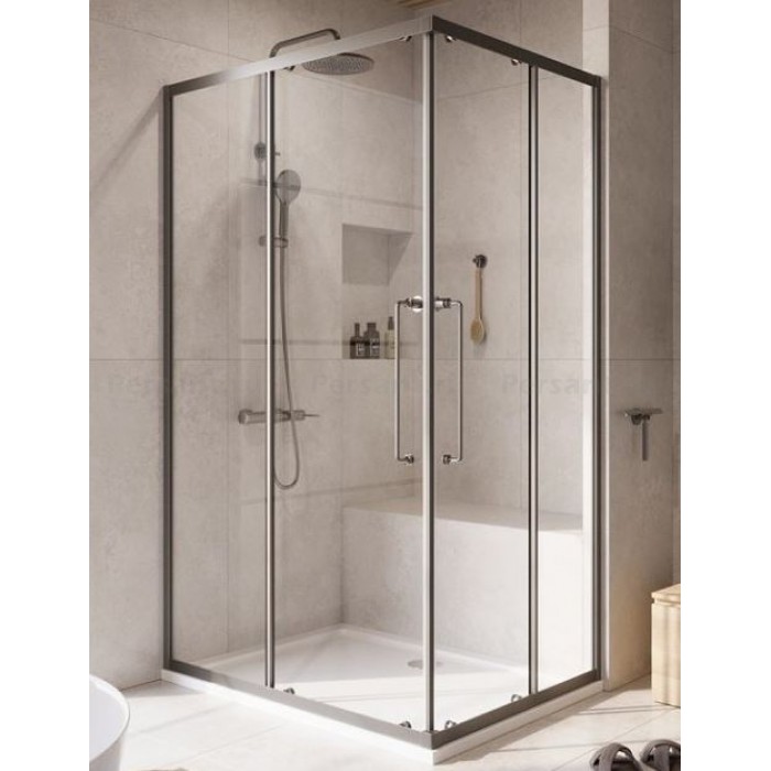Душевой уголок Cezares Relax-304 120x90 RELAX-304-AH-2-120/90-C-GM оружейная сталь, стекло прозрачное