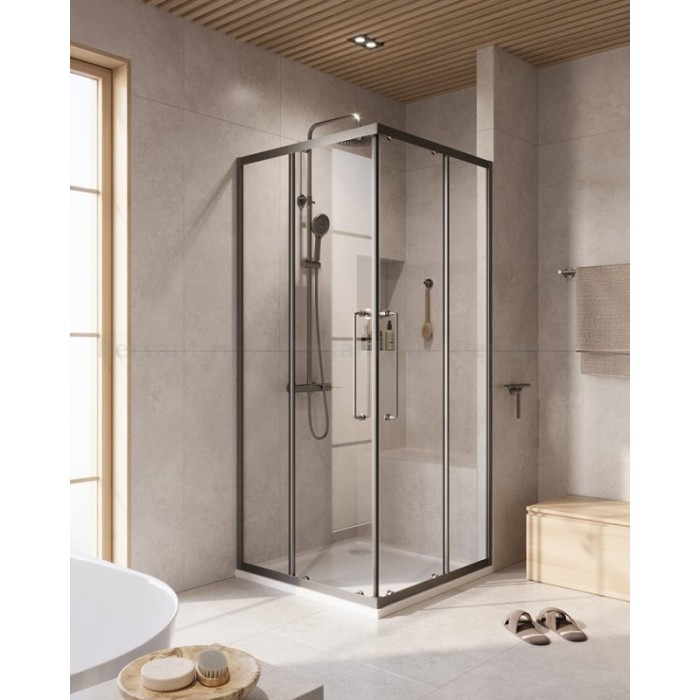 Душевой уголок Cezares Relax-304 90x90 RELAX-304-A-2-90-C-GM оружейная сталь, стекло прозрачное