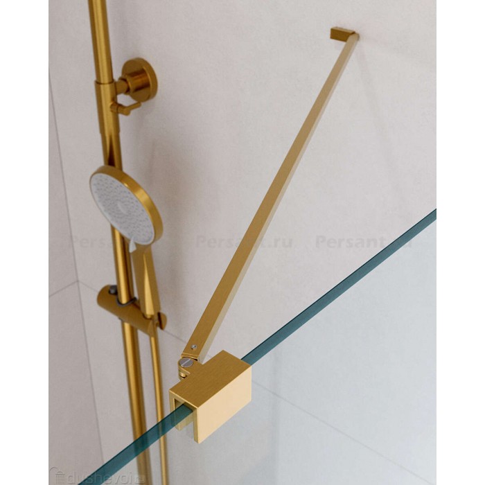 Душевой уголок Cezares Slider 90x80 SLIDER-AH-1-80-80/90-C-BORO золото брашированное стекло прозрачное