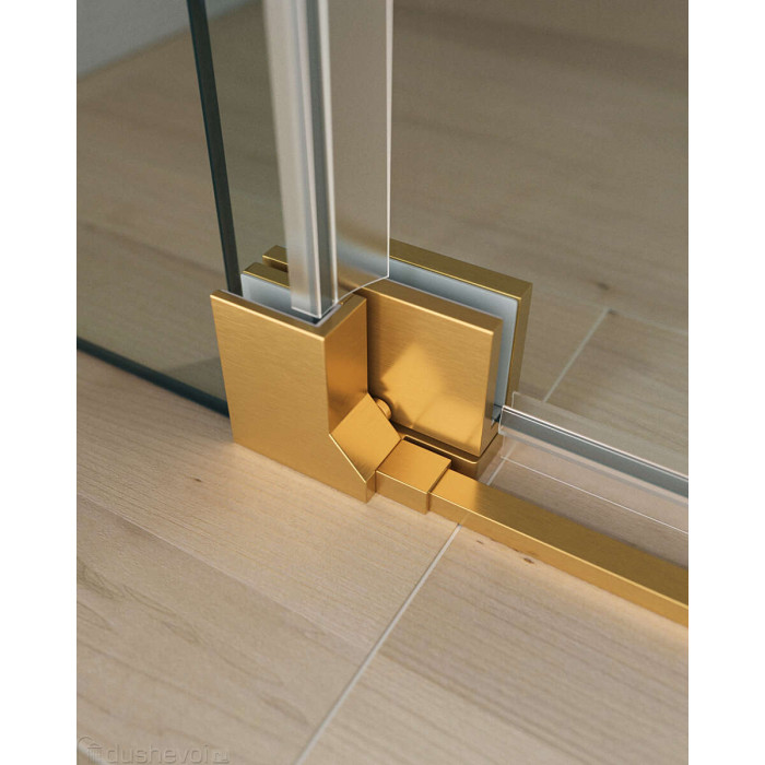 Душевой уголок Cezares Slider 90x90 SLIDER-AH-1-90-80/90-GRIGIO-BORO золото брашированное стекло серое