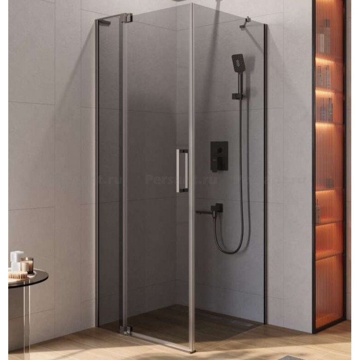 Душевой уголок Cezares Slider 90x80 SLIDER-AH-1-80-90/80-GRIGIO-GM оружейная сталь стекло серое