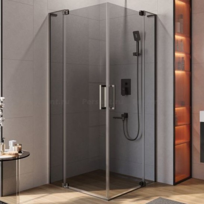 Душевой уголок Cezares Slider 75x75 SLIDER-A-2-70/80-GRIGIO-GM оружейная сталь стекло серое