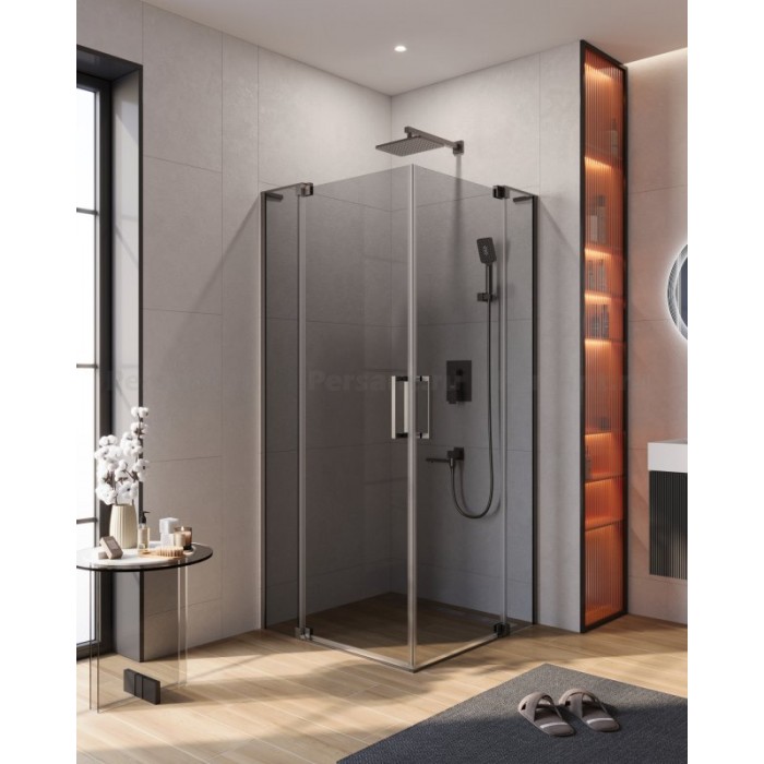 Душевой уголок Cezares Slider 75x75 SLIDER-A-2-70/80-GRIGIO-GM оружейная сталь стекло серое