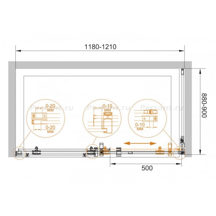 Душевой уголок Cezares Stylus-M 120x90 STYLUS-O-M-AH-1-120/90-C-Cr профиль xром стекло прозрачное
