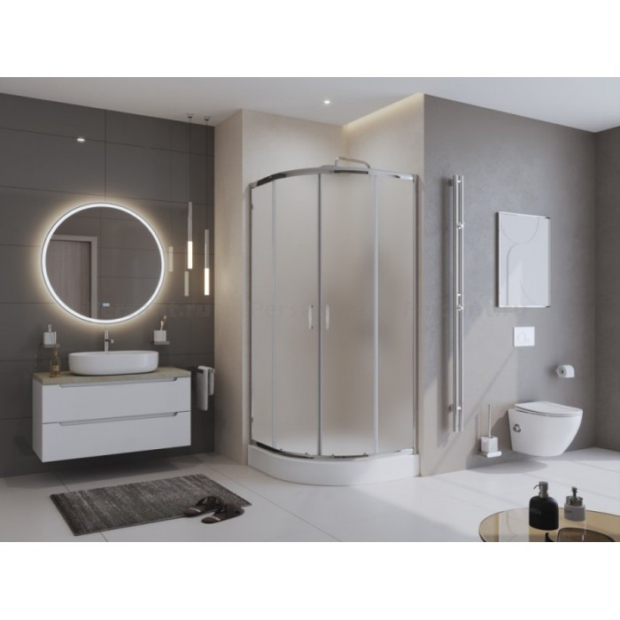 Душевой уголок BelBagno Uno 80х80 UNO-195-R-2-80-P-Cr профиль Хром стекло рифленое
