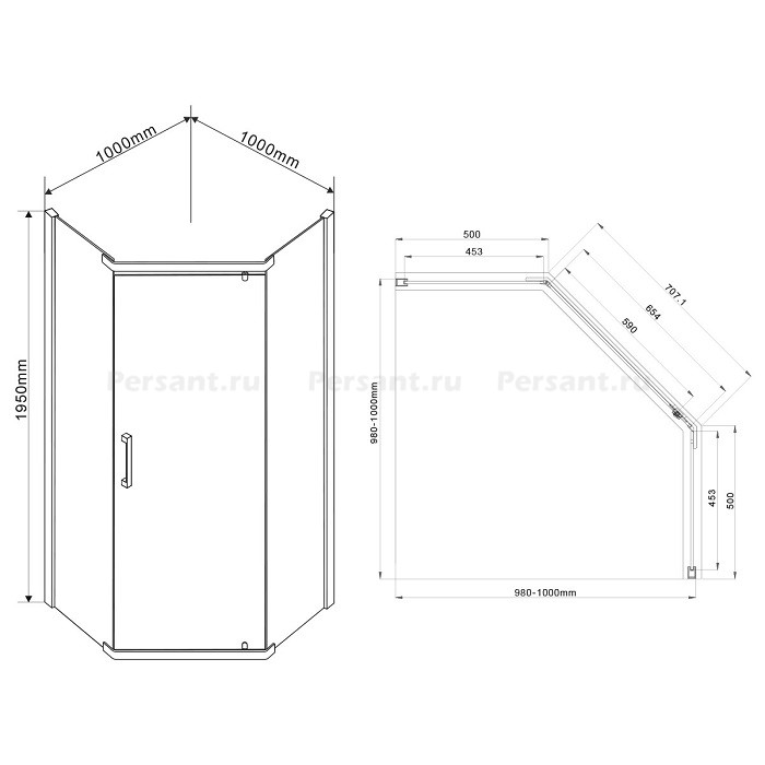 Душевой уголок Vincea Stresa 100x100 VSP-1S100CH профиль хром, стекло шиншилла