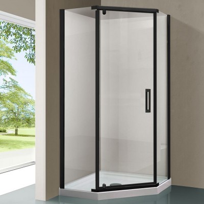 Душевой уголок Vincea Stresa 100x100 VSP-1S100CLB профиль черный, стекло прозрачное