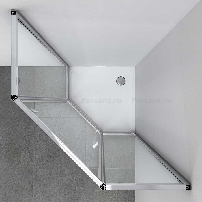 Душевой уголок Vincea Penta 100x100 VSP-1P100CL профиль хром, стекло прозрачное