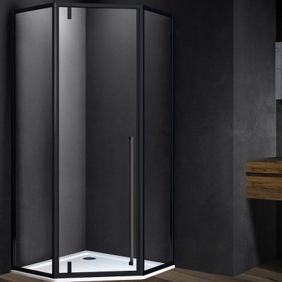 Душевой уголок Vincea Penta 90x90 VSP-1P900CLB профиль черный, стекло прозрачное