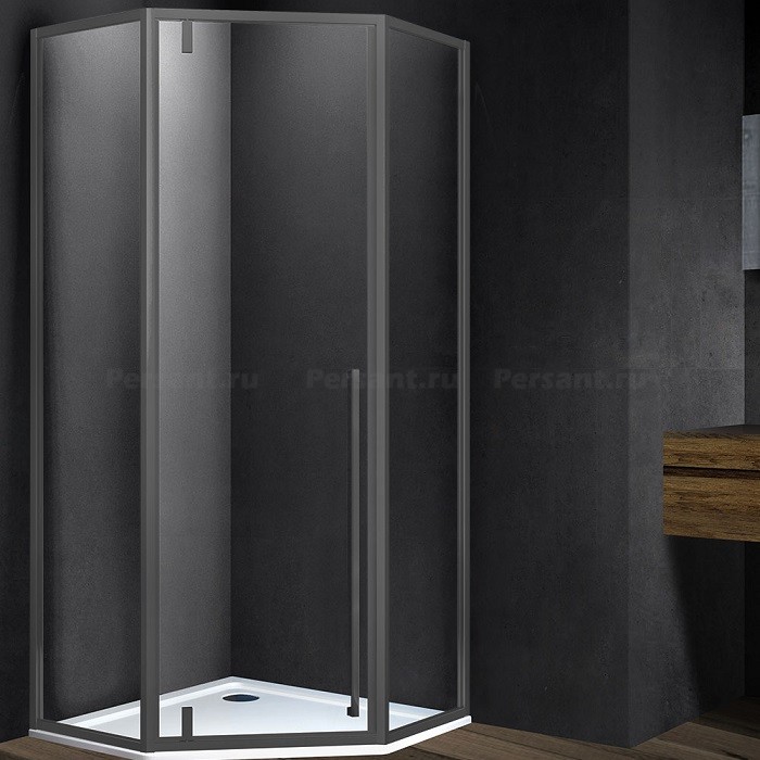 Душевой уголок Vincea Penta 90x90 VSP-1P900CLGM вороненая сталь, стекло прозрачное