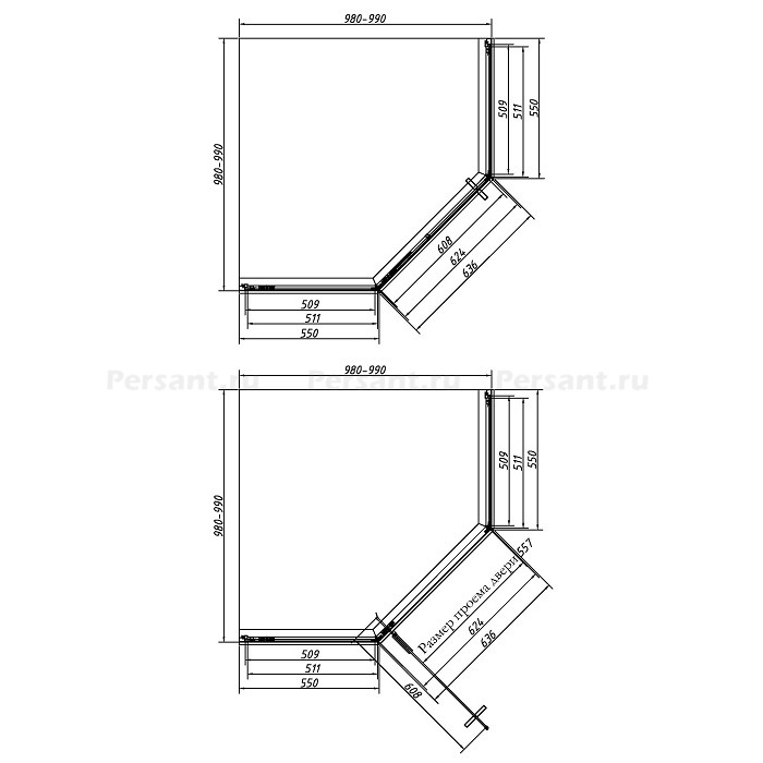 Душевой уголок Vincea Slim-N 100x100 VSP-4SN100CL профиль хром, стекло прозрачное