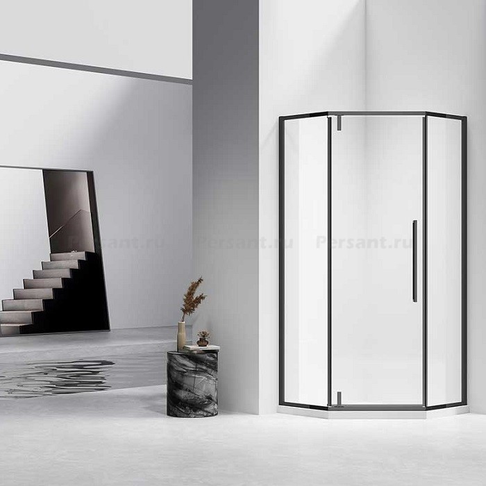 Душевой уголок Vincea Slim-N 90x90 VSP-4SN900CLB профиль черный, стекло прозрачное
