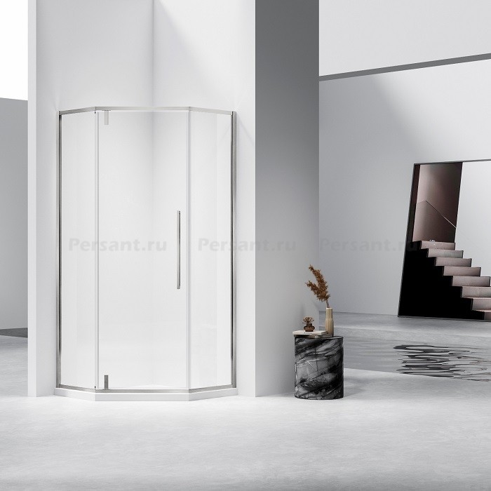 Душевой уголок Vincea Slim-N 90x90 VSP-4SN900CLBN профиль никель, стекло прозрачное