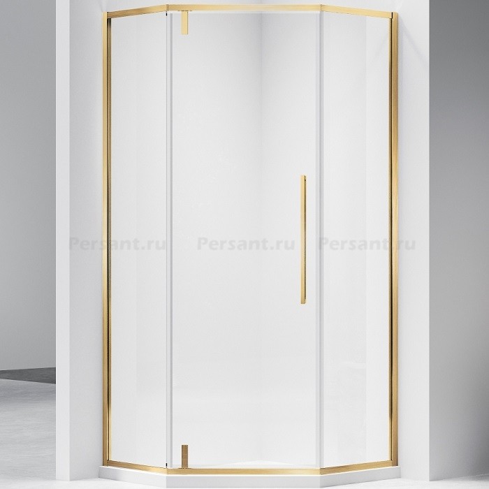 Душевой уголок Vincea Slim-N 100x100 VSP-4SN100CLG золото брашированное, стекло прозрачное