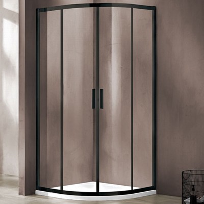 Душевой уголок Vincea Garda 90x90 VSQ-1G900CLB профиль черный, стекло прозрачное