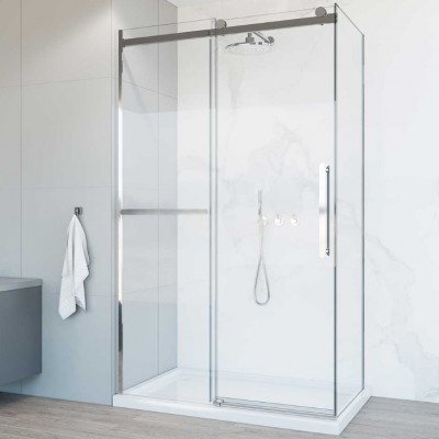 Душевой уголок Vincea Como Soft 110х100 VSR-1CS1011CL профиль хром, стекло прозрачное