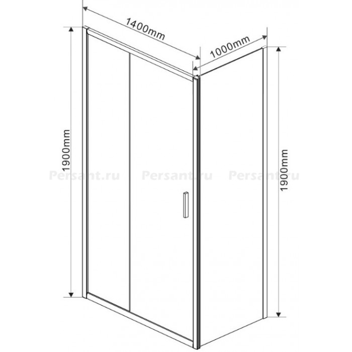 Душевой уголок Vincea Garda 140х100 VSR-1G1014CL профиль хром, стекло прозрачное