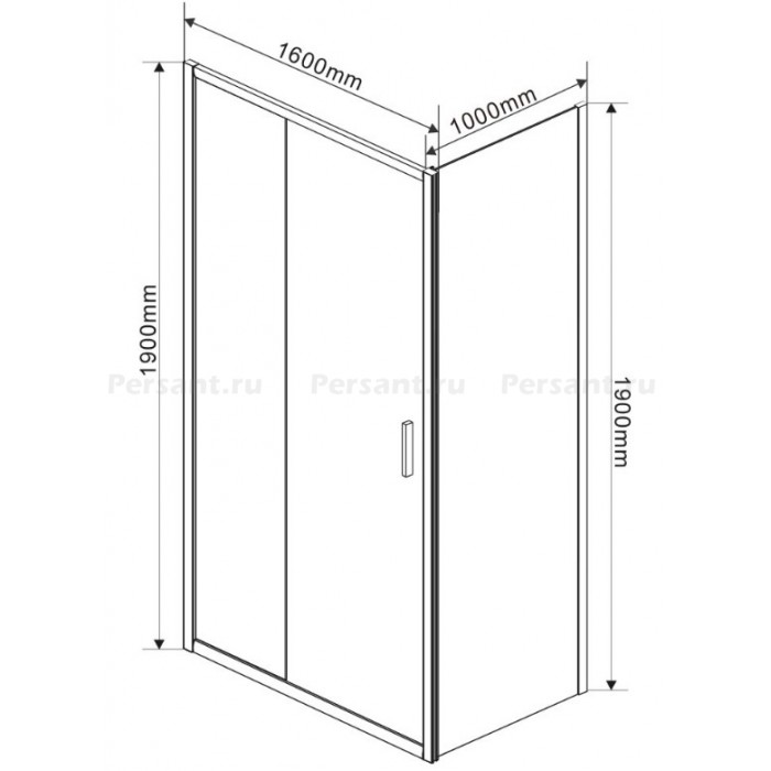 Душевой уголок Vincea Garda 160x100 VSR-1G1016CL профиль хром, стекло прозрачное