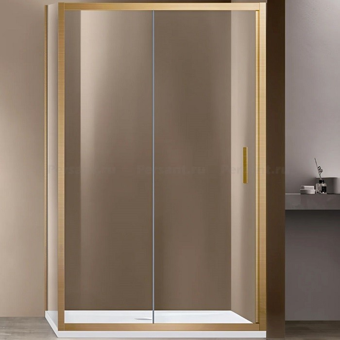 Душевой уголок Vincea Garda 120x100 VSR-1G1012CLG золото брашированное, стекло прозрачное