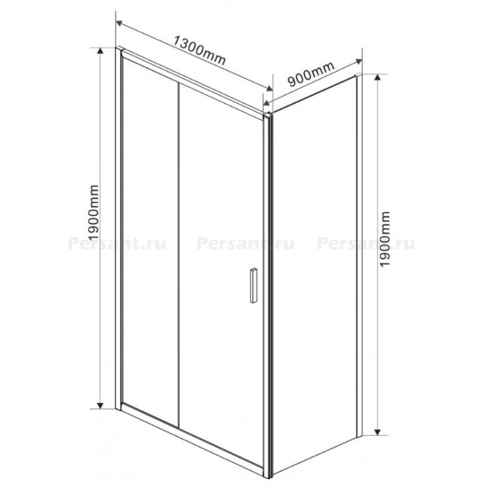 Душевой уголок Vincea Garda 130x90 VSR-1G9013CLGM вороненая сталь, стекло прозрачное