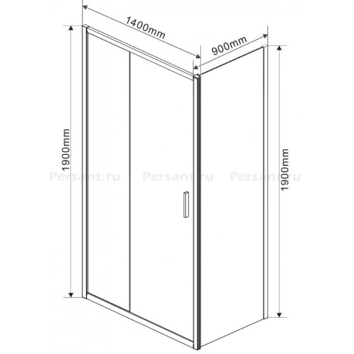 Душевой уголок Vincea Garda 140х90 VSR-1G9014CL профиль хром, стекло прозрачное