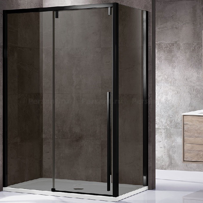 Душевой уголок Vincea Lugano 120х90 VSR-1L9012CGB-1 профиль черный, стекло тонированное
