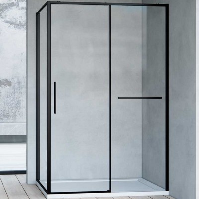 Душевой уголок Vincea Slim Soft 100х80 VSR-1SS8010CLB профиль черный, стекло прозрачное
