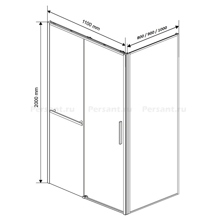 Душевой уголок Vincea Slim Soft 110х100 VSR-1SS1011CL профиль хром, стекло прозрачное