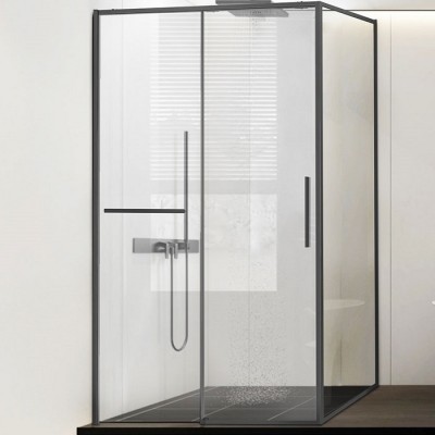 Душевой уголок Vincea Slim Soft 110х100 VSR-1SS1011CLGM вороненая сталь, стекло прозрачное
