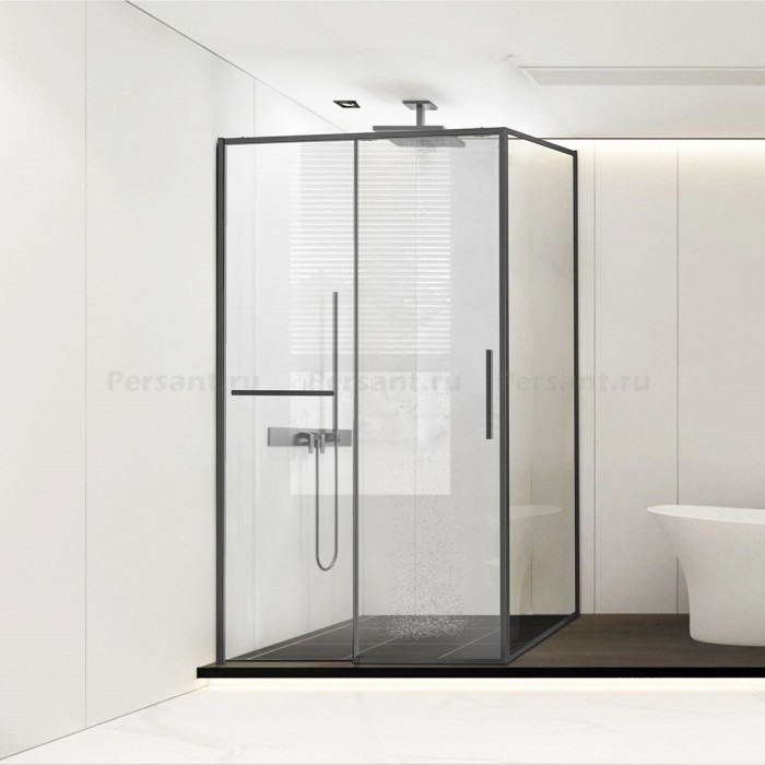 Душевой уголок Vincea Slim Soft 140х100 VSR-1SS1014CLGM вороненая сталь, стекло прозрачное