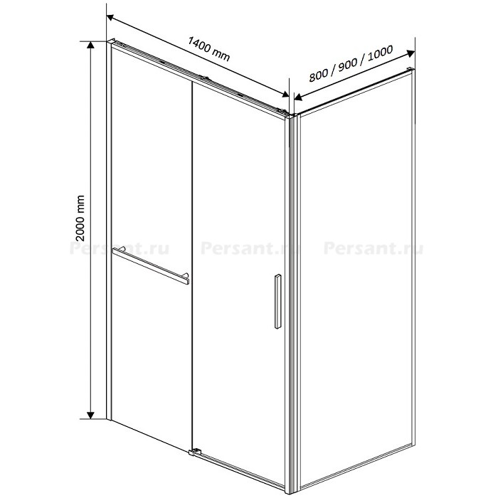 Душевой уголок Vincea Slim Soft 140х100 VSR-1SS1014CL профиль хром, стекло прозрачное