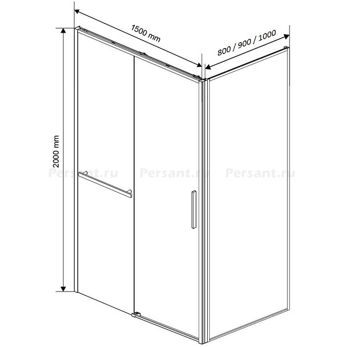 Душевой уголок Vincea Slim Soft 150х100 VSR-1SS1015CL профиль хром, стекло прозрачное