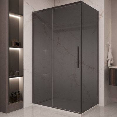 Душевой уголок Vincea Stella 120х90 VSR-1ST9012CGB профиль черный, тонированное стекло