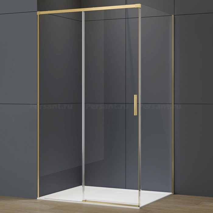 Душевой уголок Vincea Soft 2 140x80 VSR-3SO28014CLG золото брашированное, стекло прозрачное