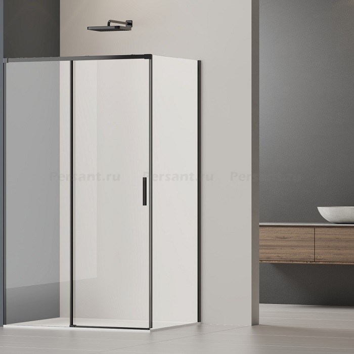 Душевой уголок Vincea Soft 2 100x80 VSR-3SO28010CLB профиль черный, стекло прозрачное